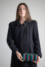Bolso Alhena vertical turquesa frontal